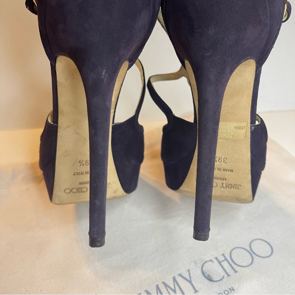 Jimmy Choo Purple Suede Fairview Heel‎ - Picture 7 of 16